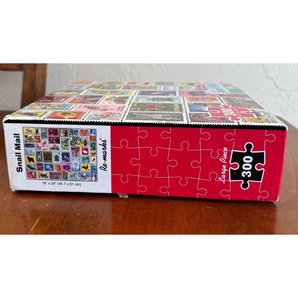 Re-marks Snail Mail 300 Large Piece Jigsaw Puzzle Vintage Postage Stamps 10265